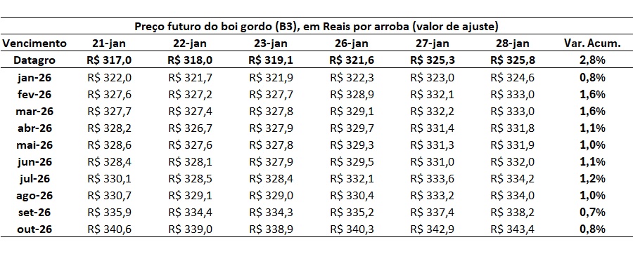 preço futuro do boi gordo