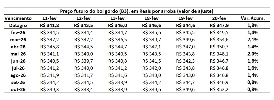 preço futuro do boi gordo